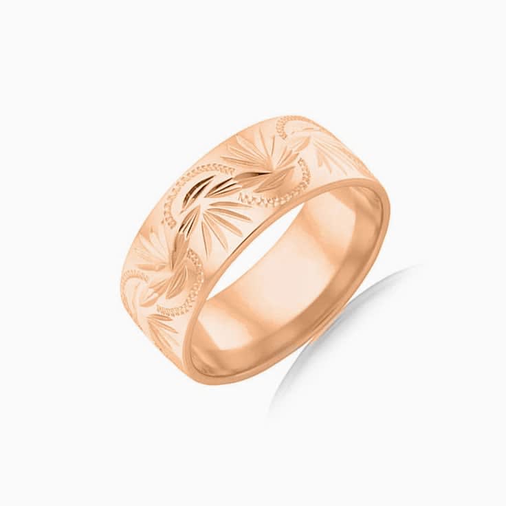 Carved Mens Wedding Ring C1602
