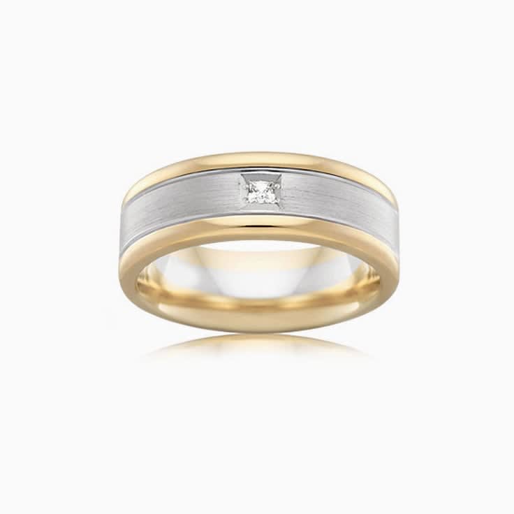 Drop set Mens wedding ring 2T3319