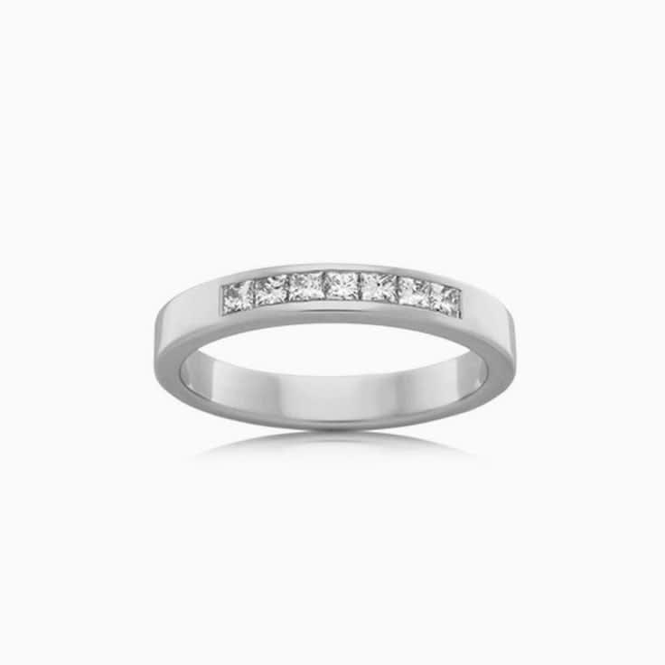 Princess cut channel set ring F3141