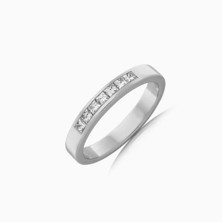Princess cut channel set ring F3141