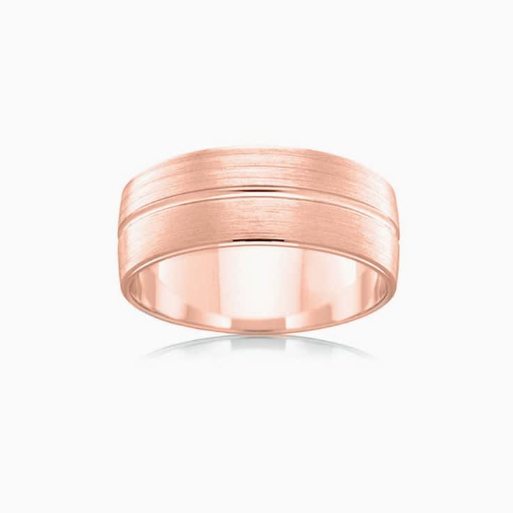 Grooved Mens Wedding Ring B2621