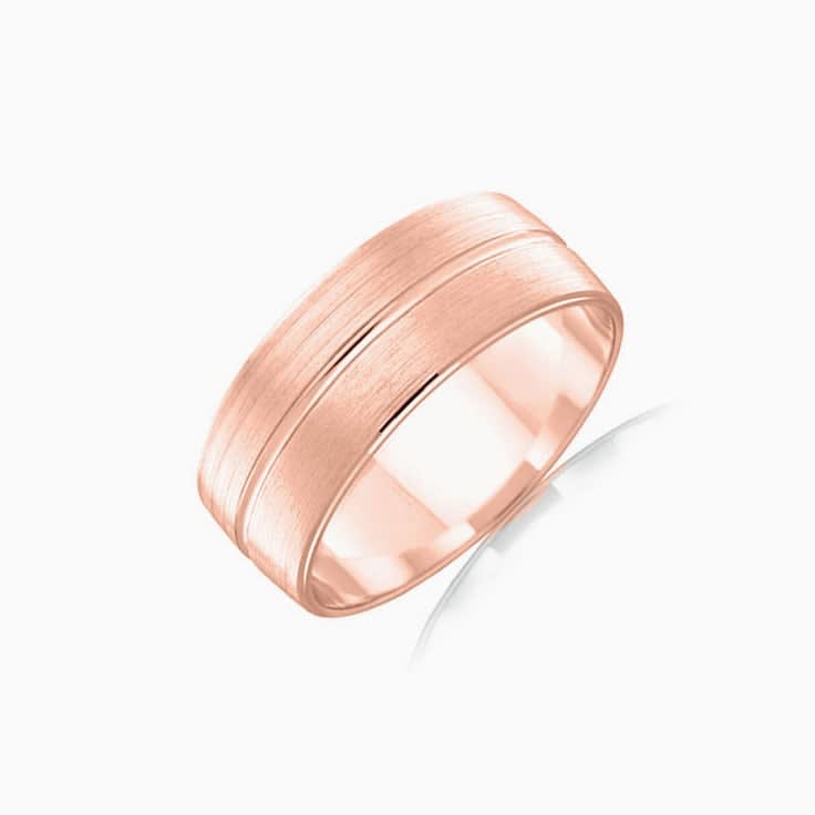 Grooved Mens Wedding Ring B2621