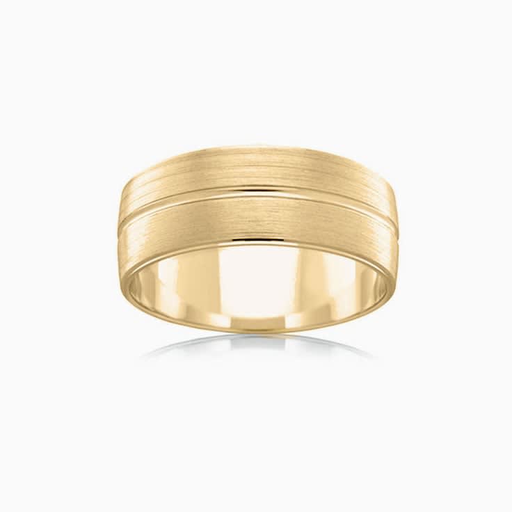 Grooved Mens Wedding Ring B2621