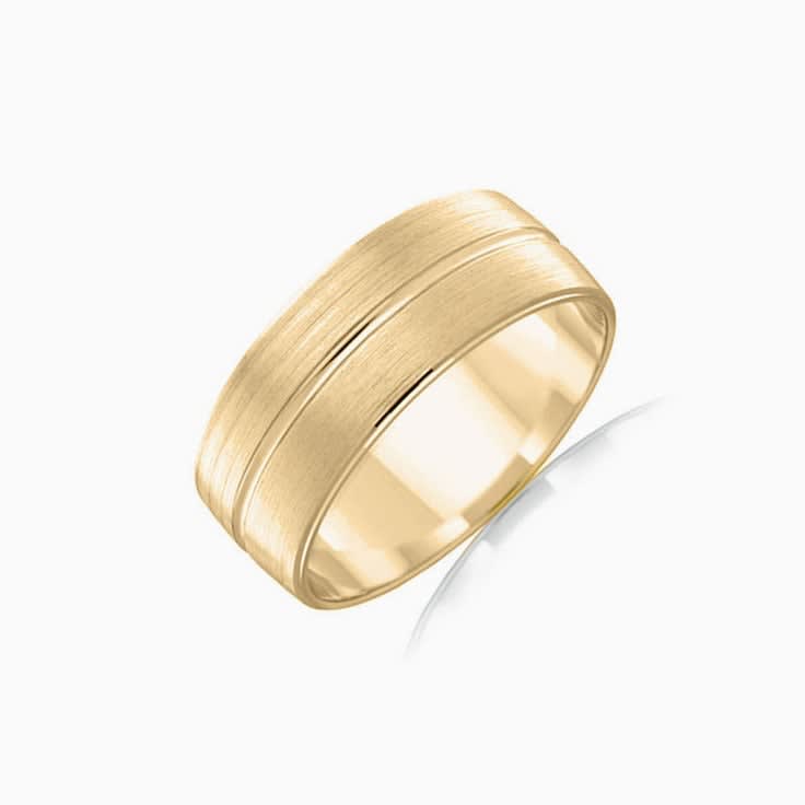 Grooved Mens Wedding Ring B2621
