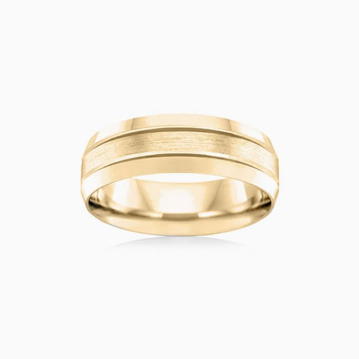 Dual Grooved Mens Wedding Band F2943