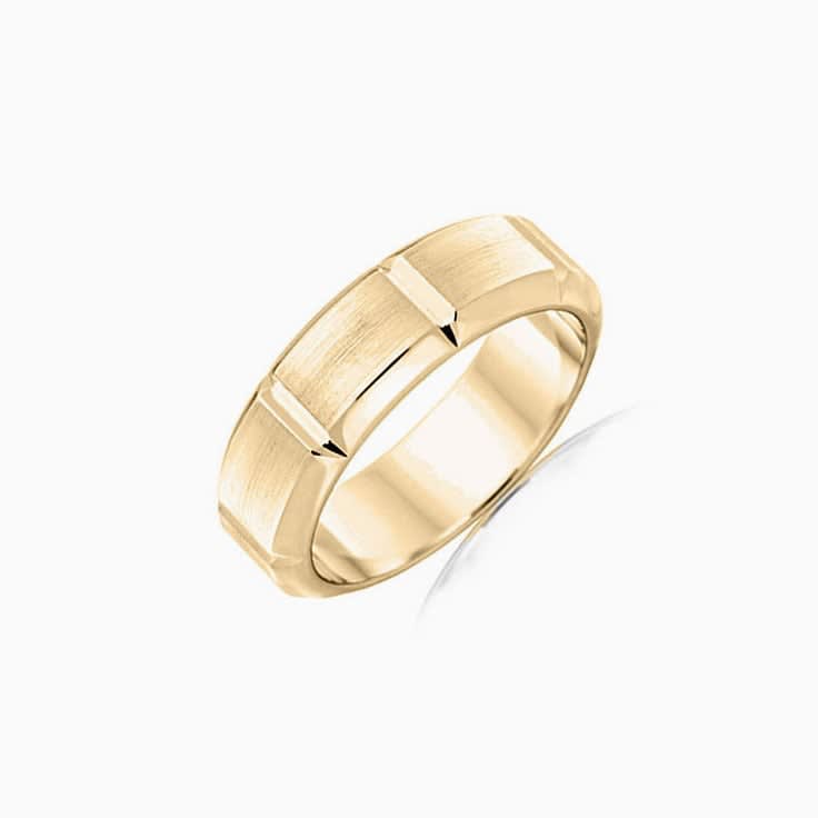 Bevelled Mens Wedding ring F3358
