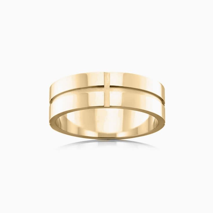 Grooved Mens Wedding Ring F3595