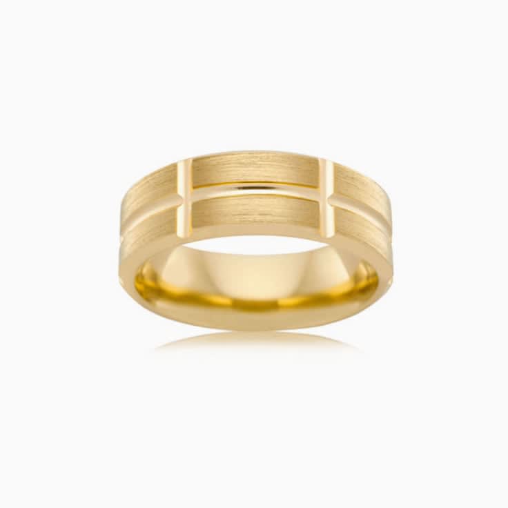 Grooved mens wedding F3924