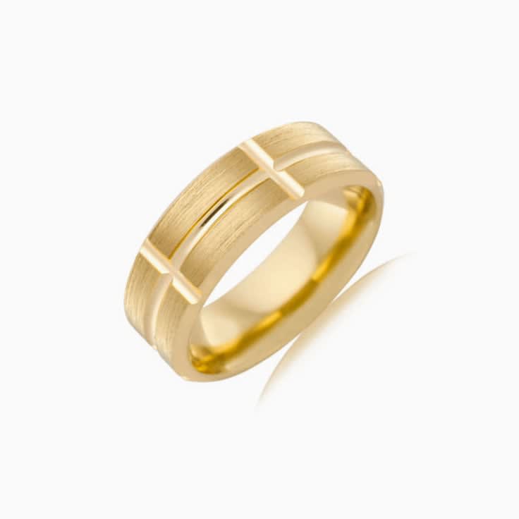 Grooved mens wedding F3924