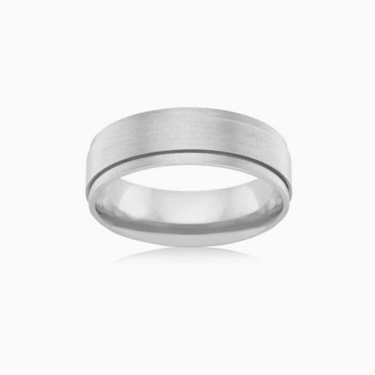 Brushed finish mens ring J1298