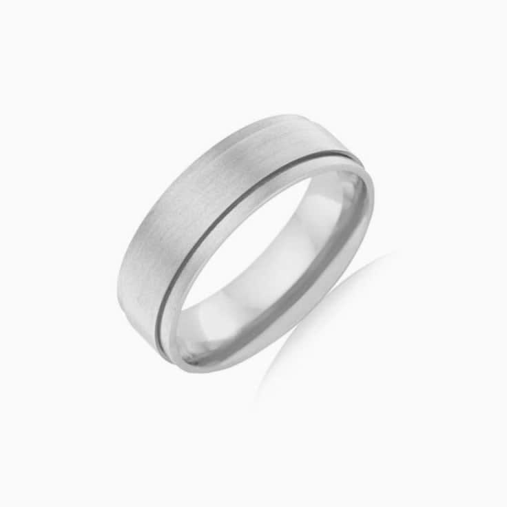 Brushed finish mens ring J1298