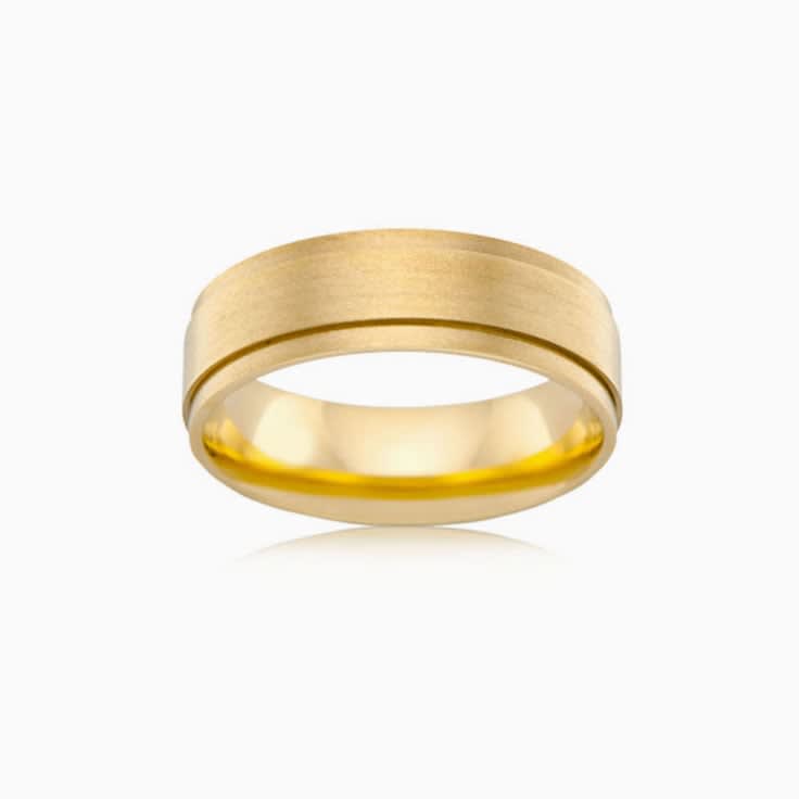 Brushed finish mens ring J1298