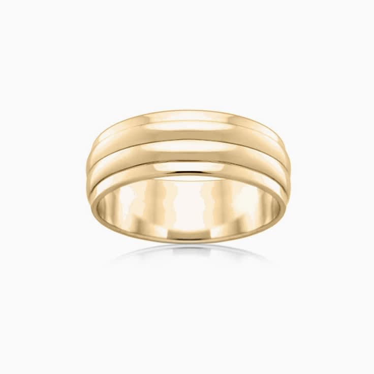 Grooved Mens Wedding band J2118