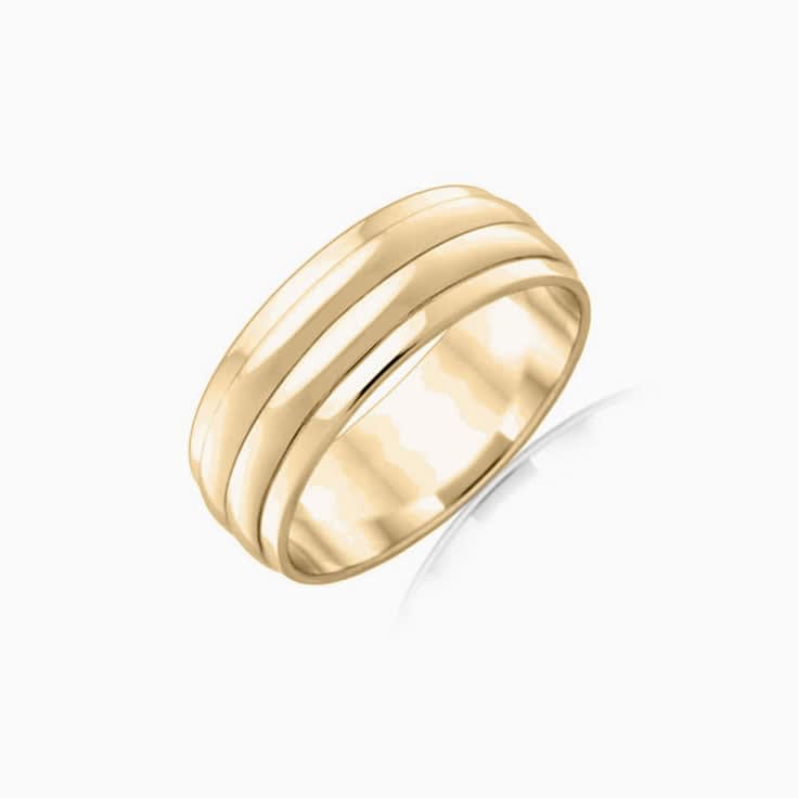 Grooved Mens Wedding band J2118