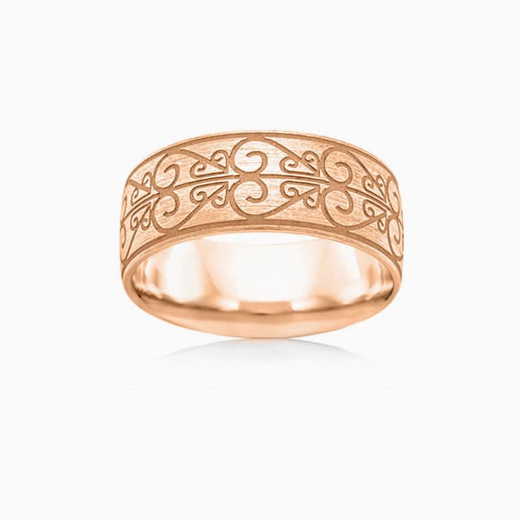 Carved Mens Wedding ring B3994