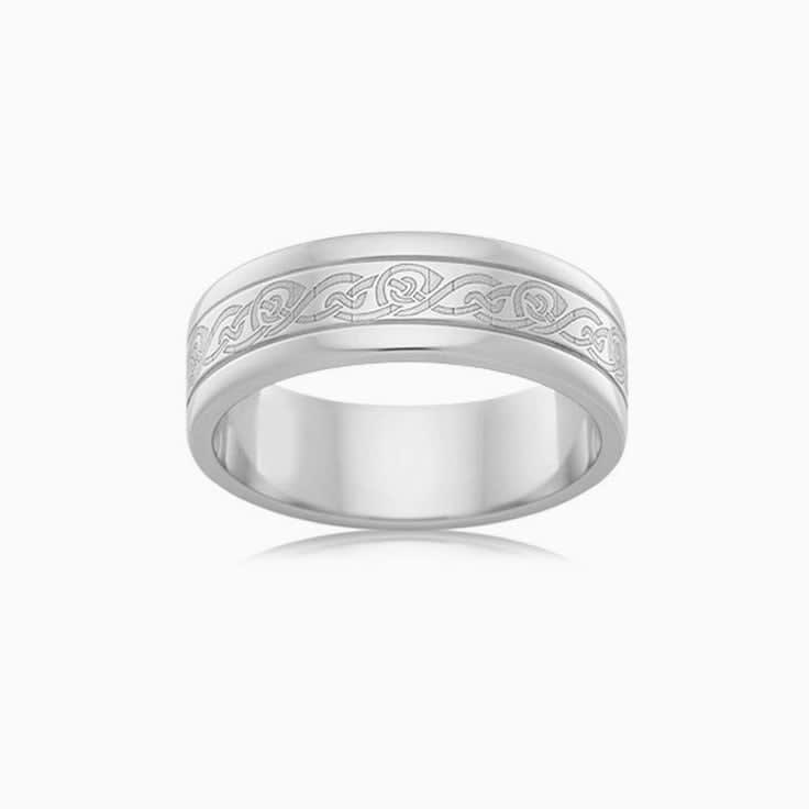 Patterned Mens Wedding ring F3580