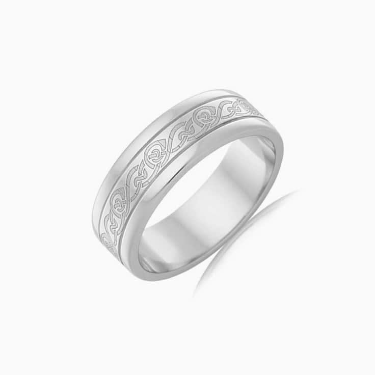 Patterned Mens Wedding ring F3580