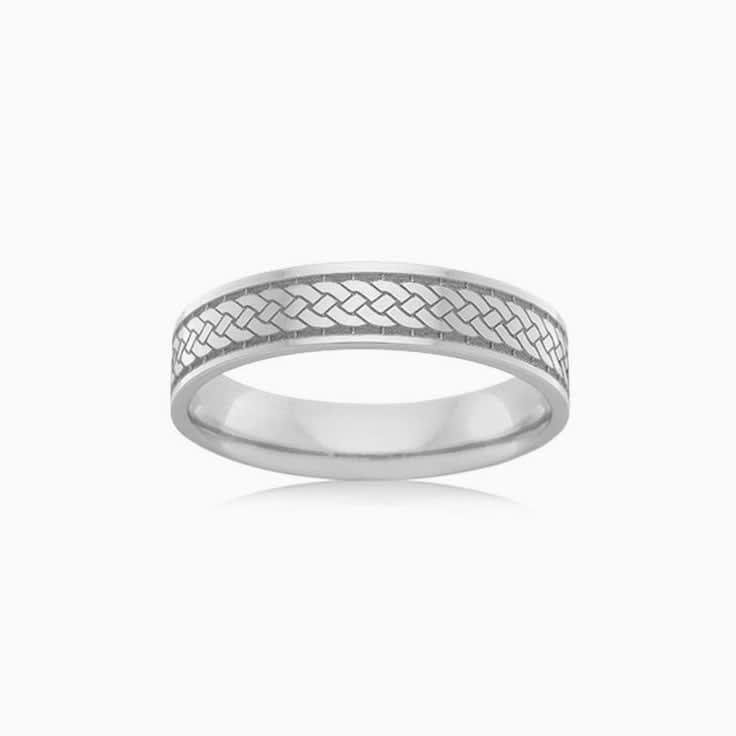 Patterned Mens Wedding ring F4013