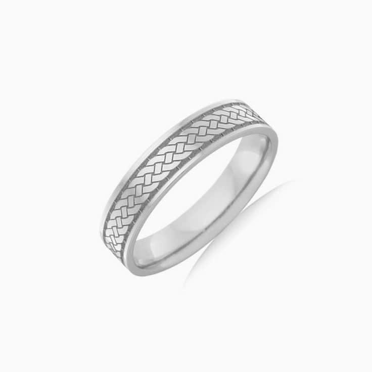Patterned Mens Wedding ring F4013