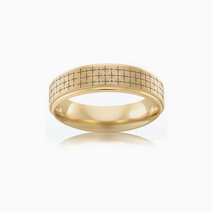 Cross pattern mens ring F4044