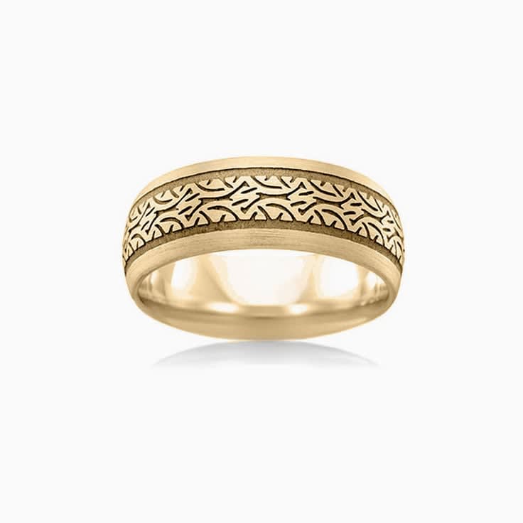 Patterned Mens Wedding ring HD4048
