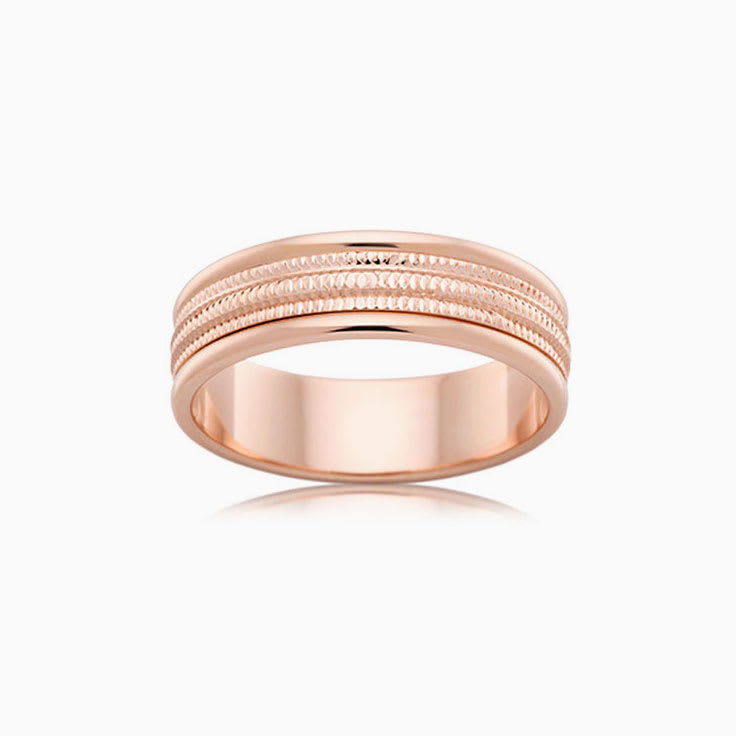 Carved Mens Wedding ring J1766