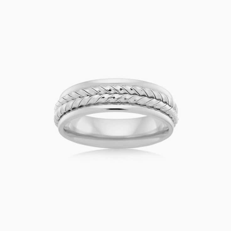 Patterned Mens Wedding ring J1960