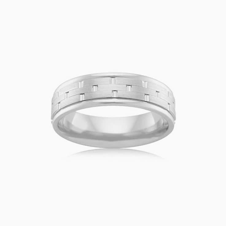 Brick Pattern Mens ring J2725
