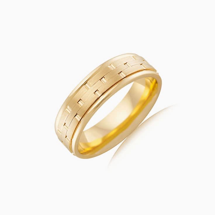 Brick Pattern Mens ring J2725