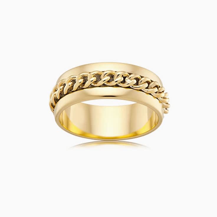 Centre Patterned Mens Ring J4035