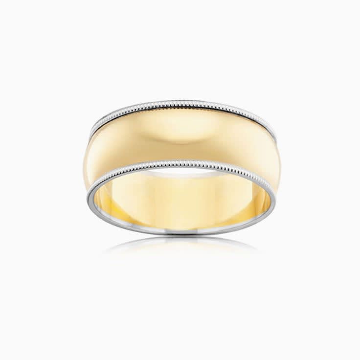 Two Tone Mens Wedding Ring 2T1433