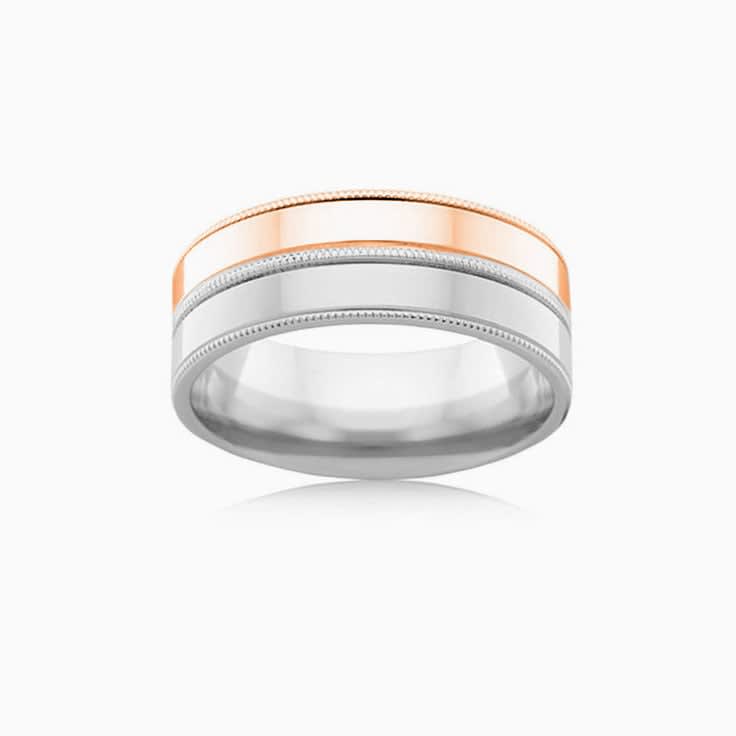 Two Tone Mens Wedding Ring 2T1364