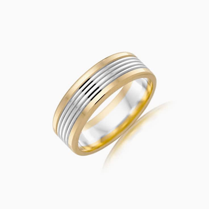 Two tone mens wedding ring 2T2703