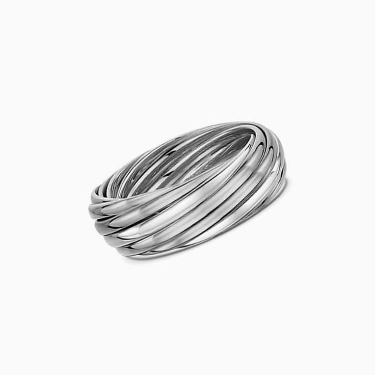 Polished Three Tone Wedding Ring
