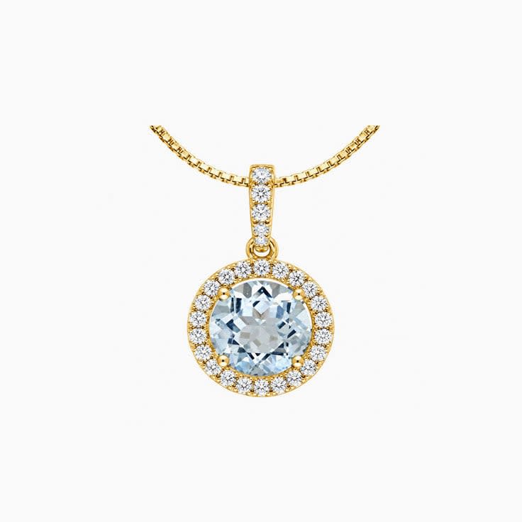 Aquamarine and diamond pendant