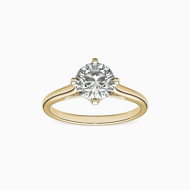 Four Claw Solitaire Engagement Gold Ring