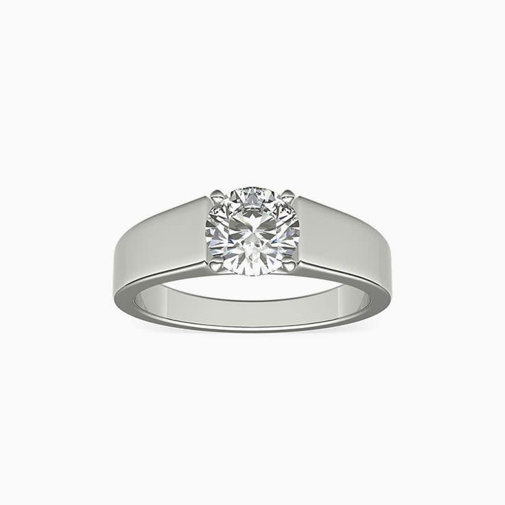 Wide Diamond Solitaire Engagement Band