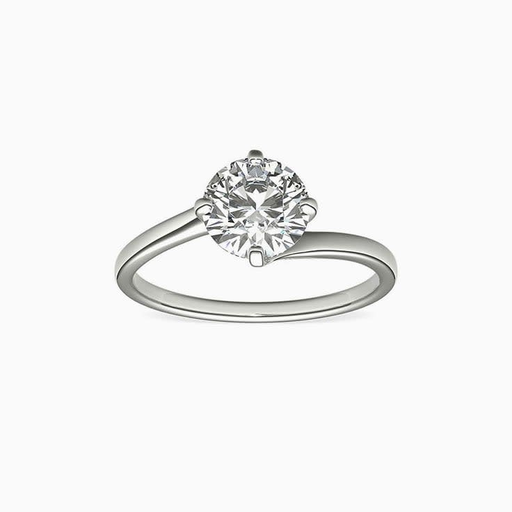Classic Four Claw Solitaire Diamond Engagement White Gold Ring