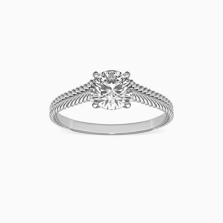 Braided Solitaire Diamond Engagement Ring