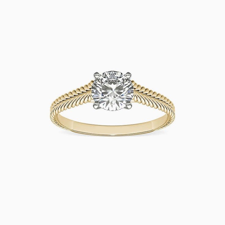Braided Solitaire Diamond Engagement Ring