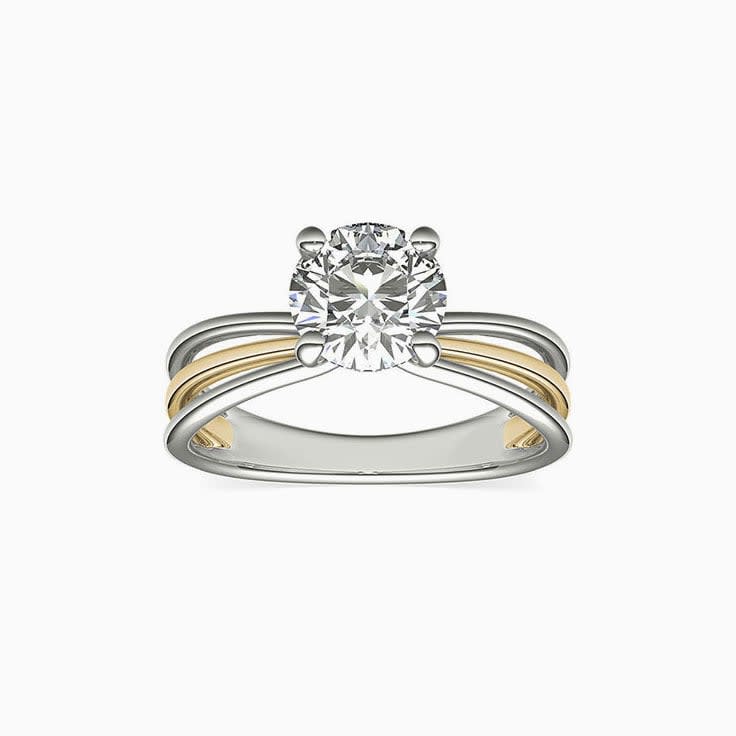 Criss Cross Solitaire Diamond Engagement Ring