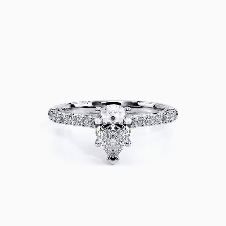 Brilliant Pear Diamond Pave Engagement Ring