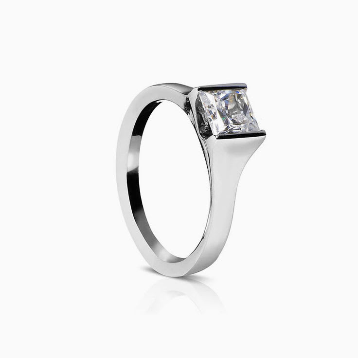 Classic Princess Cut Engagement Solitaire Ring