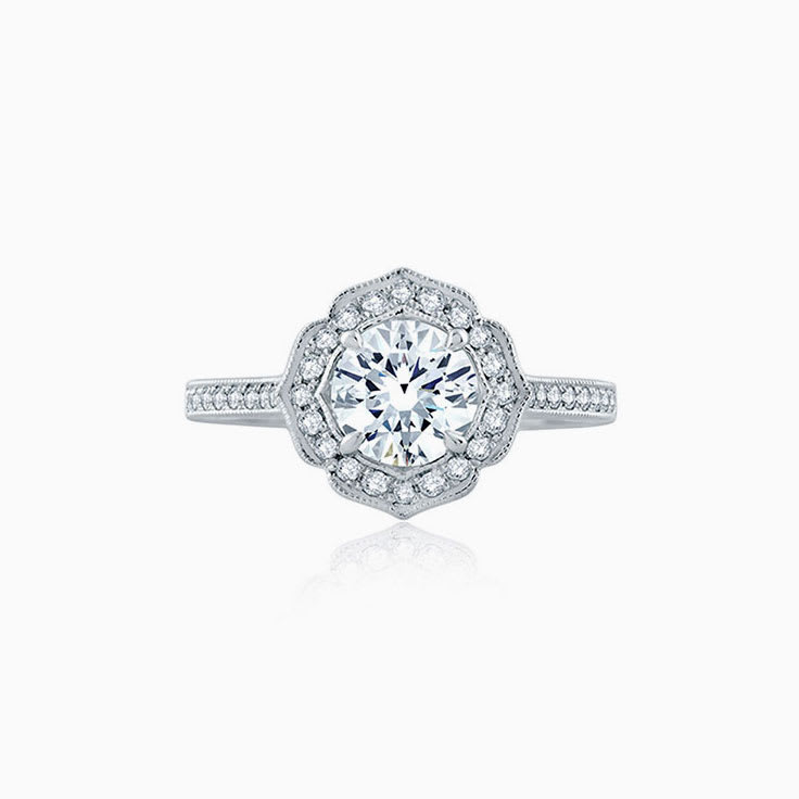 Flower engagement ring