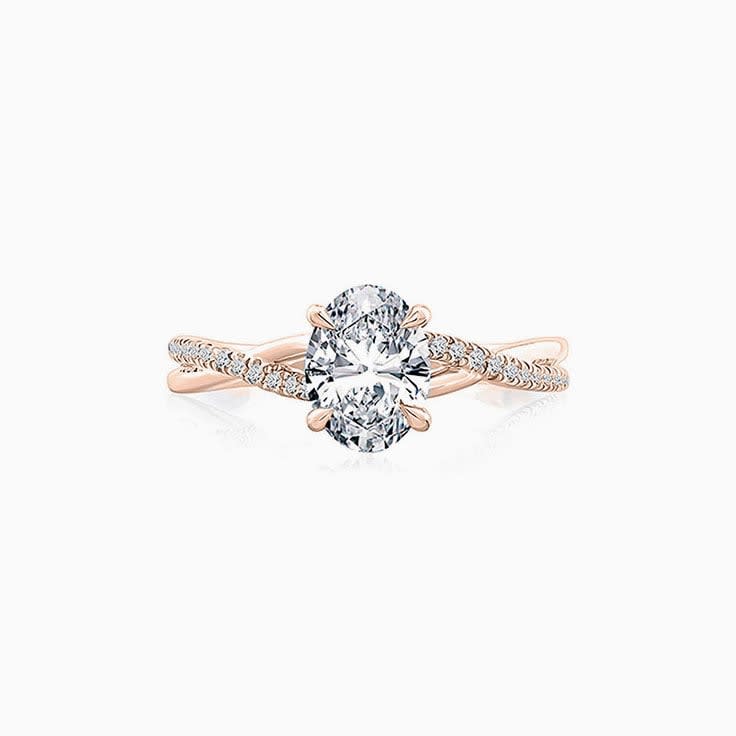 Brilliant Oval Engagement Infinity Ring