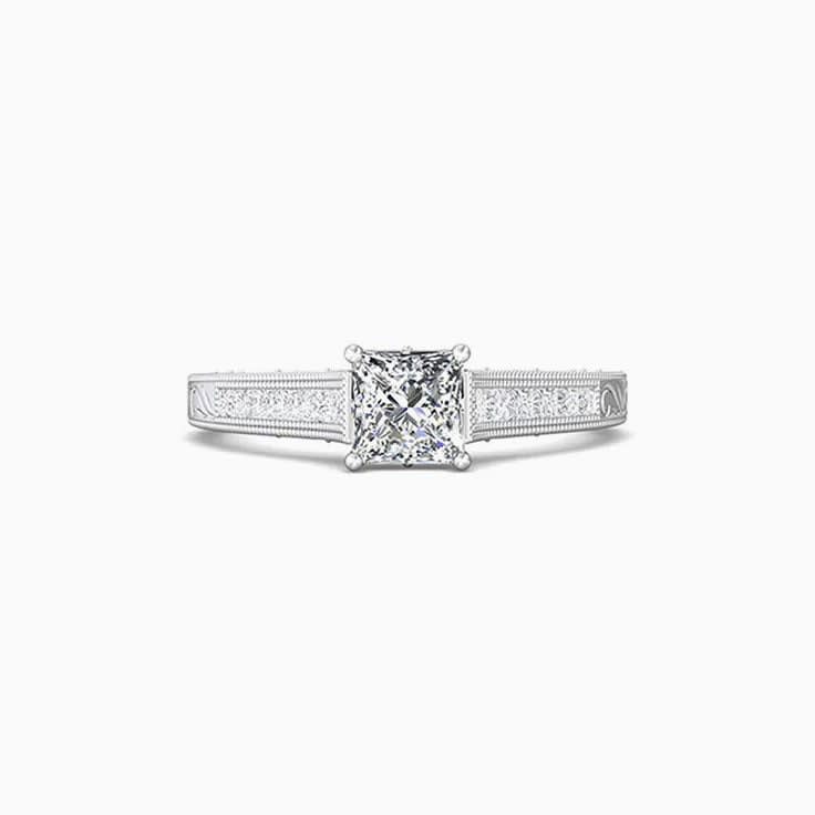 1 carat princess cut vintage engagement ring