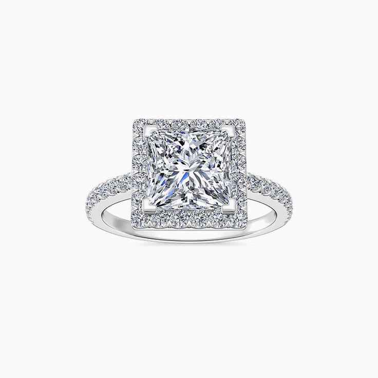 Classic Princess Cut Diamond Engagement  Ring