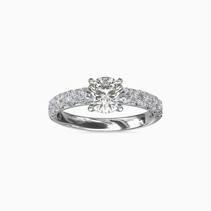 Brilliant Round Diamond Pave Engagement Ring