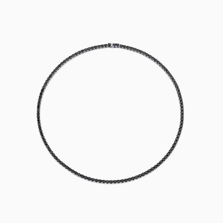 Tennis Necklace With Black Diamonds