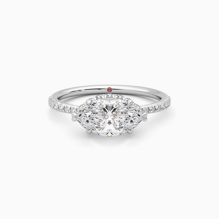 Marquise Diamond Engagement Pave Ring
